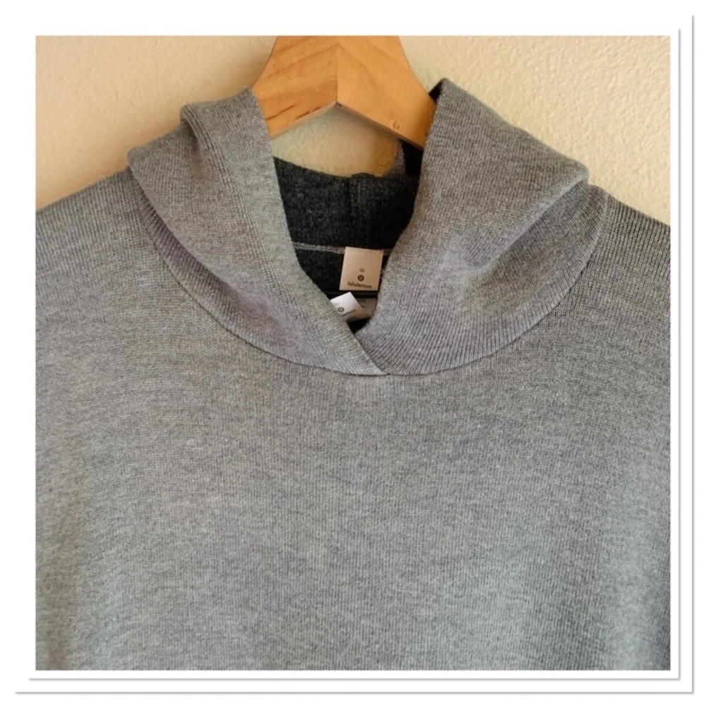 Lululemon All In A Day Hooded Cashmere Blend Poncho Gray One Size
